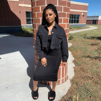 Jacket Women Streetwear Denim Jacket Women Outwear Bodycon Jeans Jackets Women Coat Casual Ladies Cropped Jackets EHAD +