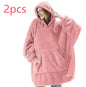 Hoodie Sweatshirt With Big Pocket Tops Sweater Comfortable Loose Double-Sided Fleece Thicker Wearable Blanket EHAD +