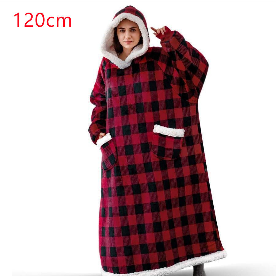 Winter TV Hoodie Blanket Winter Warm Home Clothes Women Men Oversized Pullover With Pockets EHAD +