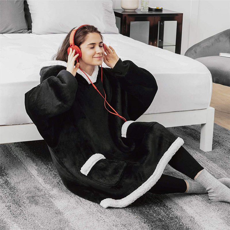 Winter TV Hoodie Blanket Winter Warm Home Clothes Women Men Oversized Pullover With Pockets EHAD +