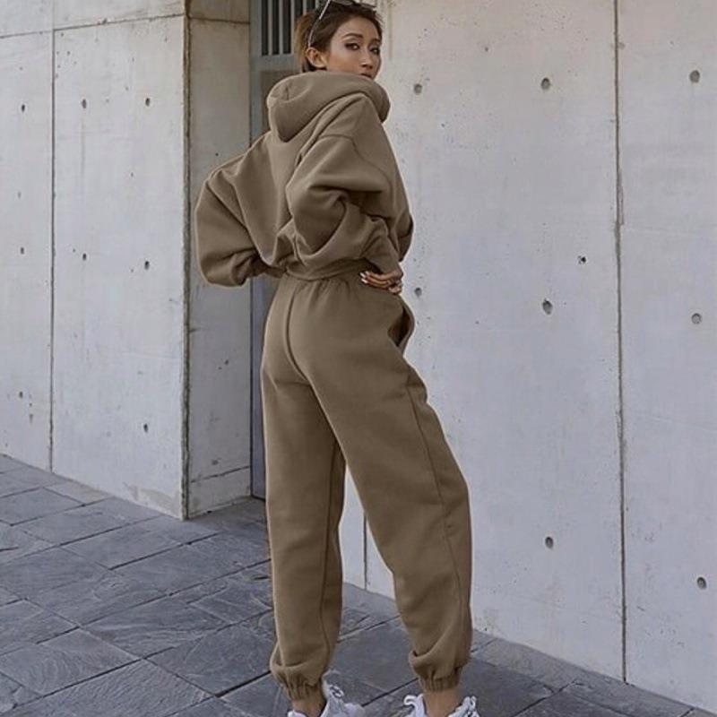New Style Autumn And Winter Women's New Casual Hoodie Coat Sports Suit EHAD +