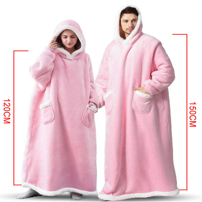 Winter TV Hoodie Blanket Winter Warm Home Clothes Women Men Oversized Pullover With Pockets EHAD +