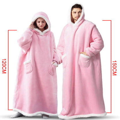 Winter TV Hoodie Blanket Winter Warm Home Clothes Women Men Oversized Pullover With Pockets EHAD +