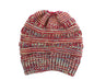 Mixed Color Knitted Wool Hat Ladies Non-labeled Ponytail Hat EHAD +