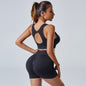 2pcs Yoga Set Women's Vest And Shorts Tracksuit Seamless Workout Sportswear Gym Clothing High Waist Leggings Fitness Sports Suits EHAD +