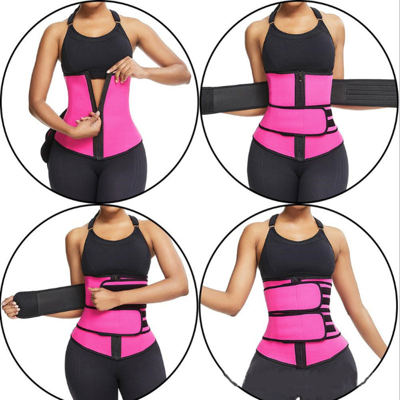Tummy Sweat Shapewear Bodysuits Women Waist Trainer Slimming 2-3 Belts Workout Shaper Corset EHAD +