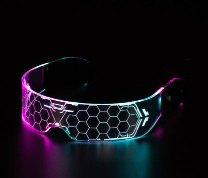 LED Luminous Glasses Party Bar Disco Punk Glasses Futuristic Style Festival Goggles Decoration Gifts EHAD +