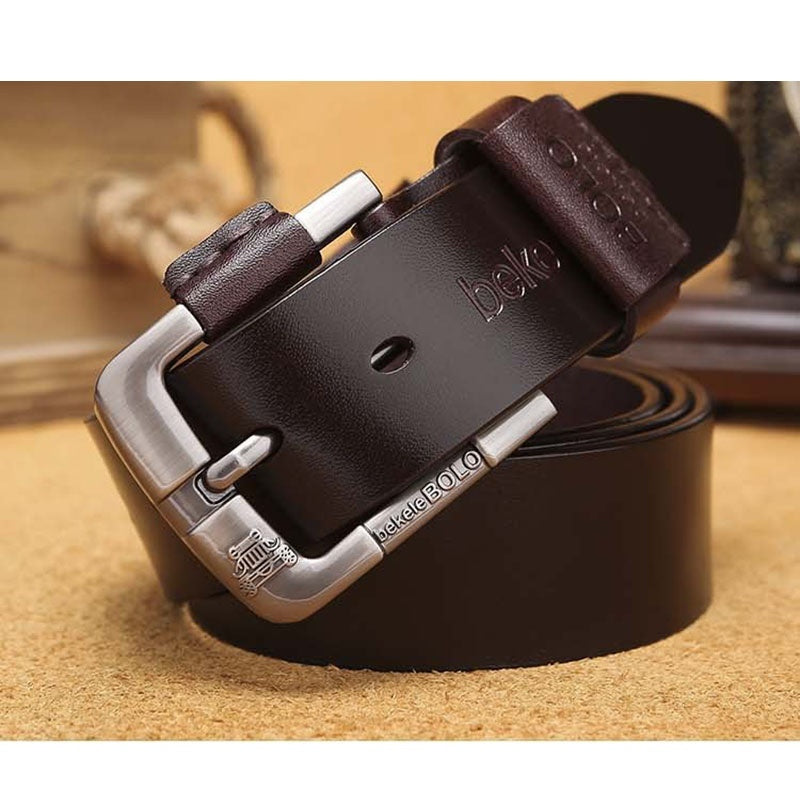 New Creative Belt Men's Leather Belt Factory Direct Sales Cowhide Belt Pin Buckle Belt EHAD +