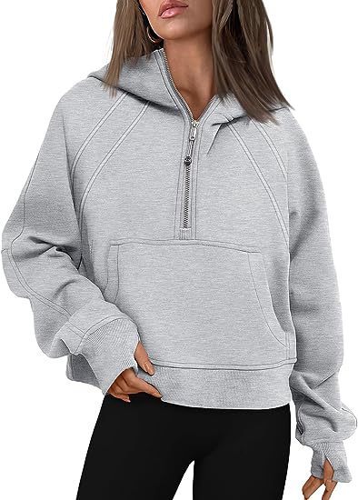 Zipper Hoodies Sweatshirts With Pocket Loose Sport Tops Long Sleeve Pullover Sweaters Winter Fall Outfits Women Clothing EHAD +