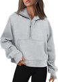 Zipper Hoodies Sweatshirts With Pocket Loose Sport Tops Long Sleeve Pullover Sweaters Winter Fall Outfits Women Clothing EHAD +