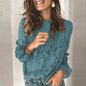 Hollow lace shirt womens clothing EHAD +