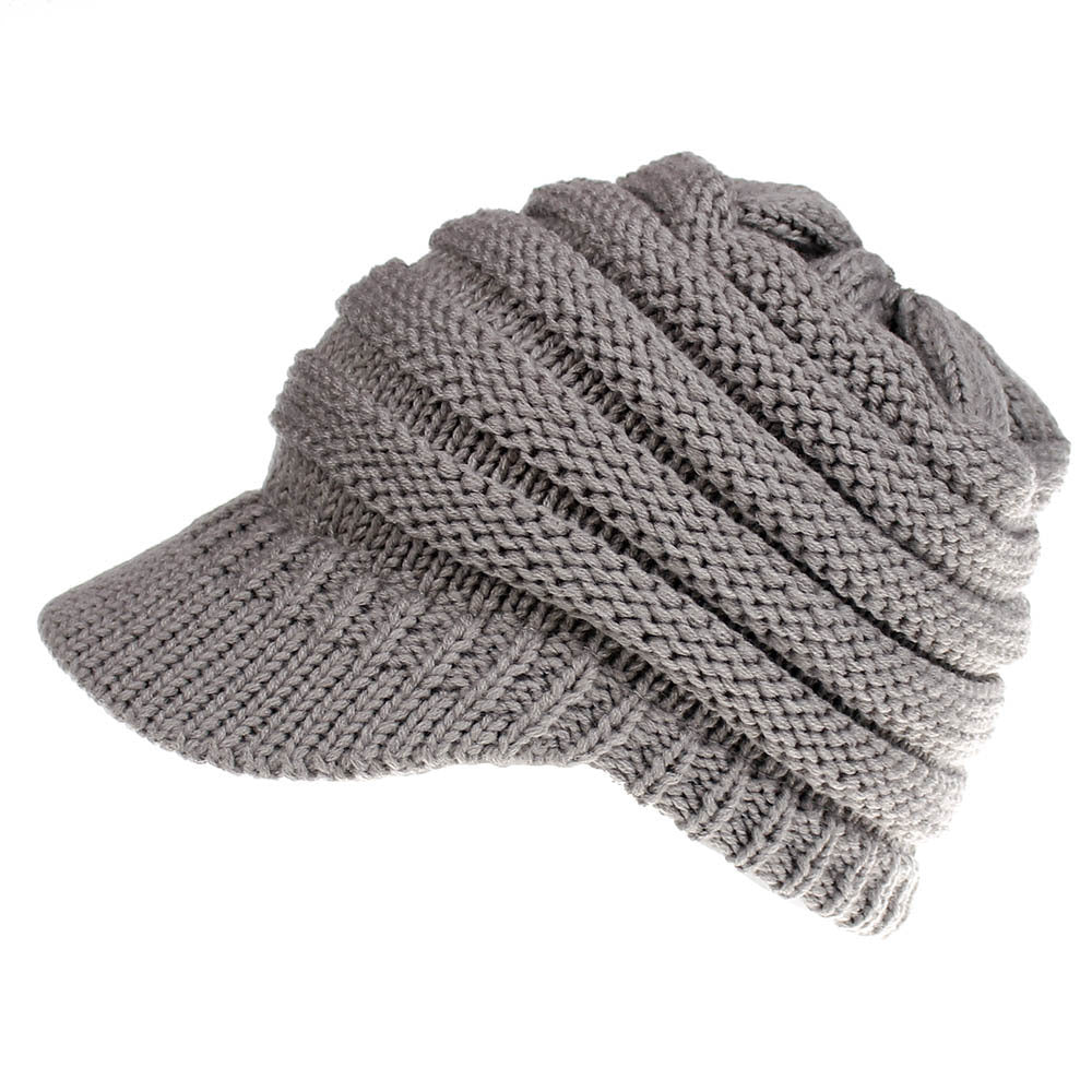 Women Ponytail Beanies Autumn Winter Hats Female Soft Knitting Caps Warm Ladies Skullies EHAD +