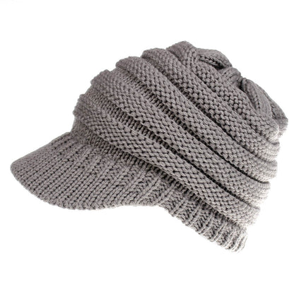 Women Ponytail Beanies Autumn Winter Hats Female Soft Knitting Caps Warm Ladies Skullies EHAD +