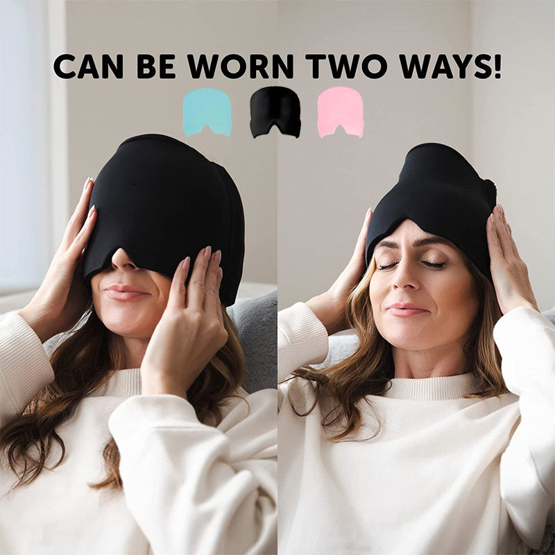 Ice Compress Headache Eye Mask Hat Relief For Migraines, Stress, And Tension Massage Tool EHAD +