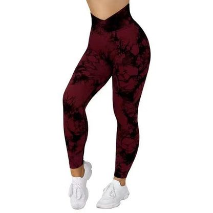 Seamless Tie Dye Leggings Women Yoga Pants Push Up Sport Fitness Running Gym Leggings EHAD +