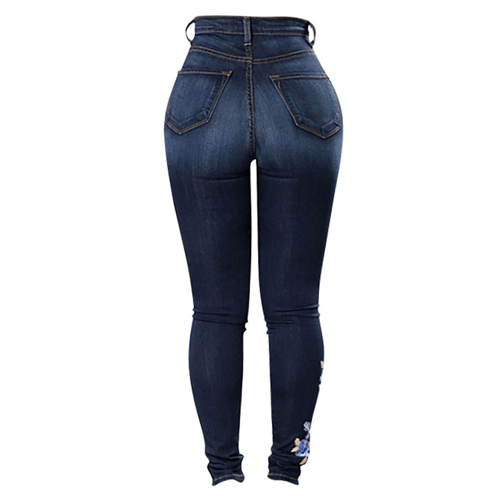 European and American embroidered jeans EHAD +