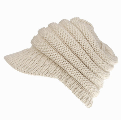 Women Ponytail Beanies Autumn Winter Hats Female Soft Knitting Caps Warm Ladies Skullies EHAD +