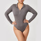 Fashion Long Sleeve Zipper Jumpsuit Seamless Slimming Shapewear For Women Romper EHAD +