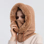 Winter Thick Plush Hat With Scarf Windproof Warm Knit Hats Hooded For Women EHAD +