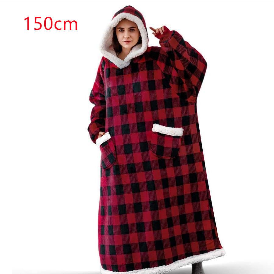 Winter TV Hoodie Blanket Winter Warm Home Clothes Women Men Oversized Pullover With Pockets EHAD +