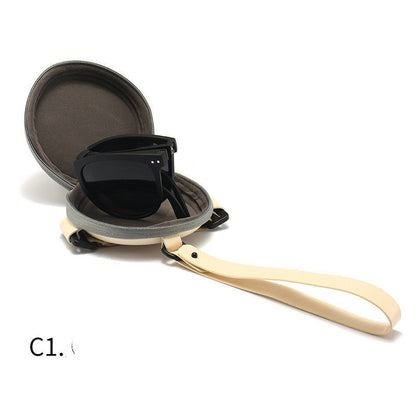 Trendy Foldable Sunglasses For Women TR Polarized Folding Sun Glasses EHAD +