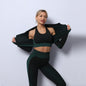 3PCS Yoga Set Seamless Sport Set Women Gym Clothing Leggings Women Crop Top Sports Bra Women Fitness Gym Set Womens Outfits Tracksuit EHAD +