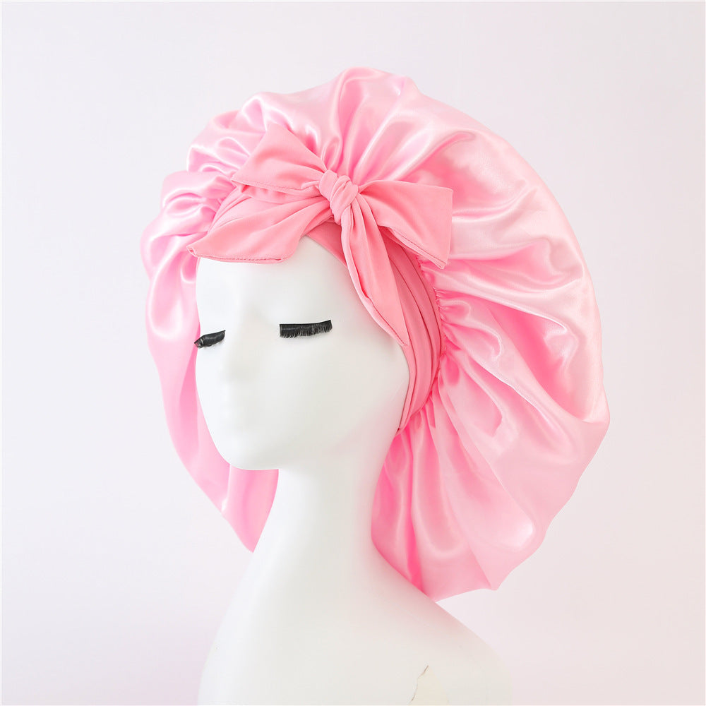 New Silk Bonnet For Sleeping Women Satin Bonnet Hair Bonnet Night Sleep Cap Scarf Wrap For Curly Hair With Tie Band For Curly Hair EHAD +