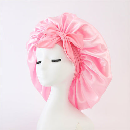 New Silk Bonnet For Sleeping Women Satin Bonnet Hair Bonnet Night Sleep Cap Scarf Wrap For Curly Hair With Tie Band For Curly Hair EHAD +
