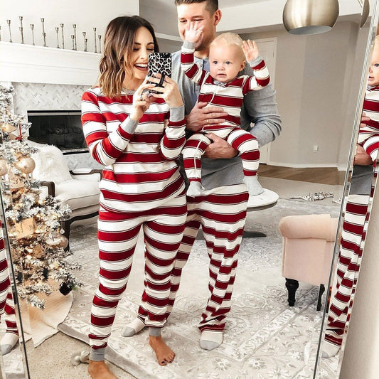 Parent-child Striped Christmas Family Set EHAD +