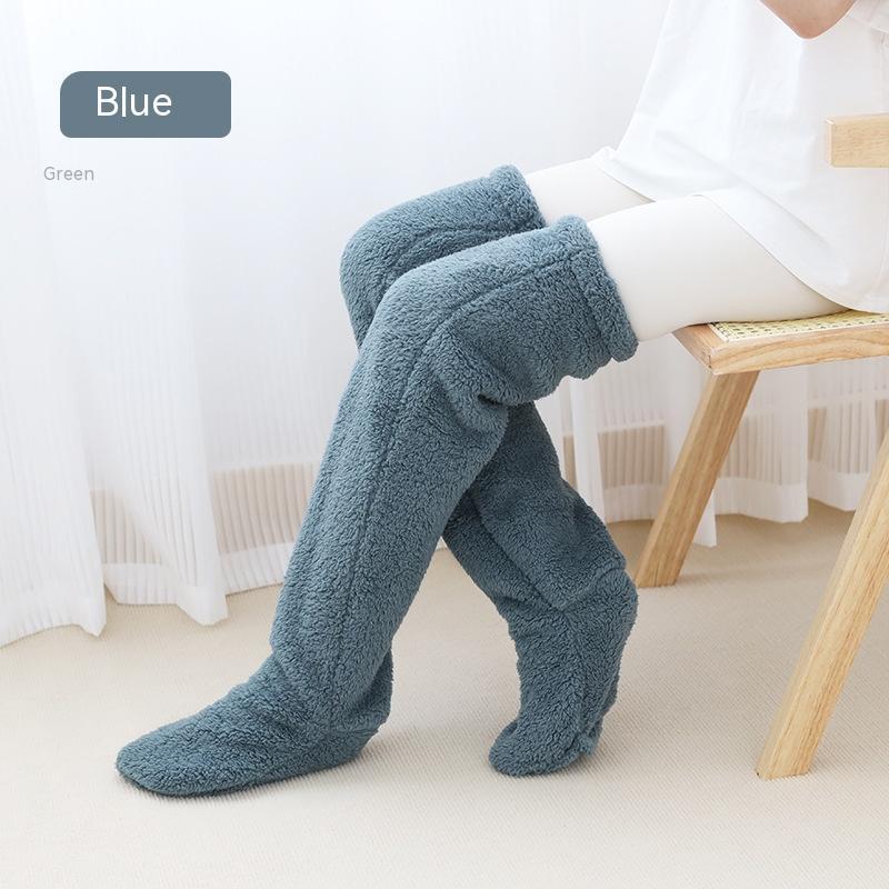 Over Knee High Fuzzy Long Socks Winter Warm Cold Leg Knee Joint Cold-proof Stockings Home Floor Sleeping Socks EHAD +