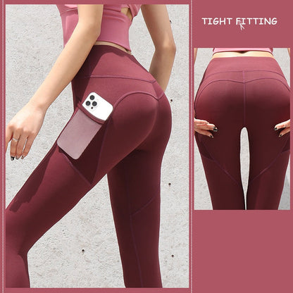 Gym Sport Seamless Leggings With Pockets Push Up High Waist Pants Women Fitness Running Yoga Pants Gym Sport Seamless Leggings EHAD +