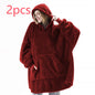 Hoodie Sweatshirt With Big Pocket Tops Sweater Comfortable Loose Double-Sided Fleece Thicker Wearable Blanket EHAD +