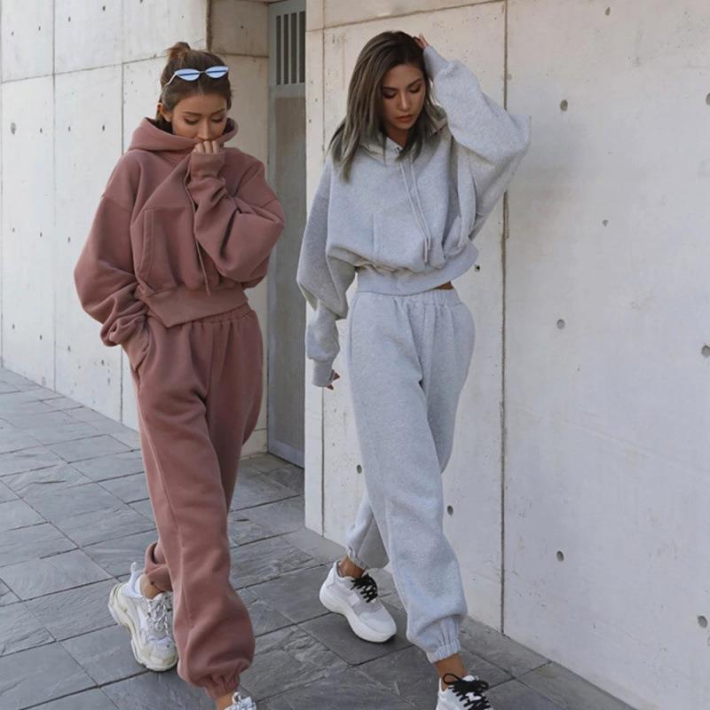 New Style Autumn And Winter Women's New Casual Hoodie Coat Sports Suit EHAD +