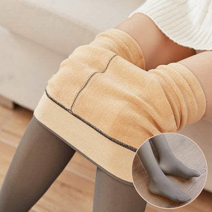 Fake Translucent Plus Size Leggings Fleece Lined Tights Fall And Winter Warm Fleece Pantyhose Women Fleece Lined Pantyhose Thermal Winter Tights EHAD +