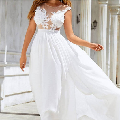 Chiffon Lace Trailing Wedding Large Swing Dress EHAD +