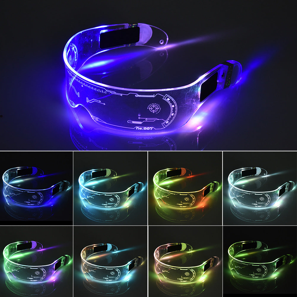 LED Luminous Glasses Party Bar Disco Punk Glasses Futuristic Style Festival Goggles Decoration Gifts EHAD +