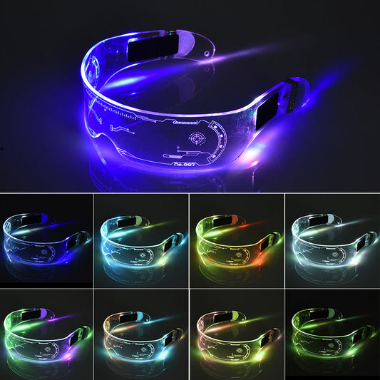 LED Luminous Glasses Party Bar Disco Punk Glasses Futuristic Style Festival Goggles Decoration Gifts EHAD +