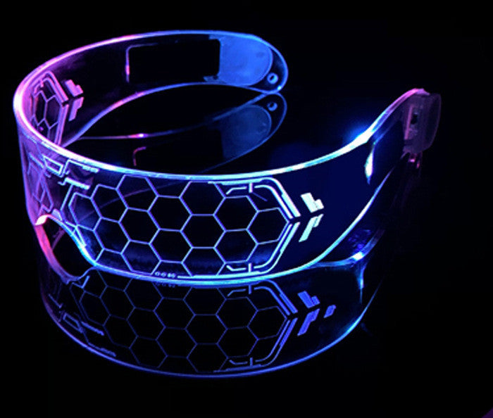 LED Luminous Glasses Party Bar Disco Punk Glasses Futuristic Style Festival Goggles Decoration Gifts EHAD +