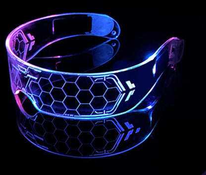 LED Luminous Glasses Party Bar Disco Punk Glasses Futuristic Style Festival Goggles Decoration Gifts EHAD +