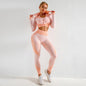 3PCS Yoga Set Seamless Sport Set Women Gym Clothing Leggings Women Crop Top Sports Bra Women Fitness Gym Set Womens Outfits Tracksuit EHAD +