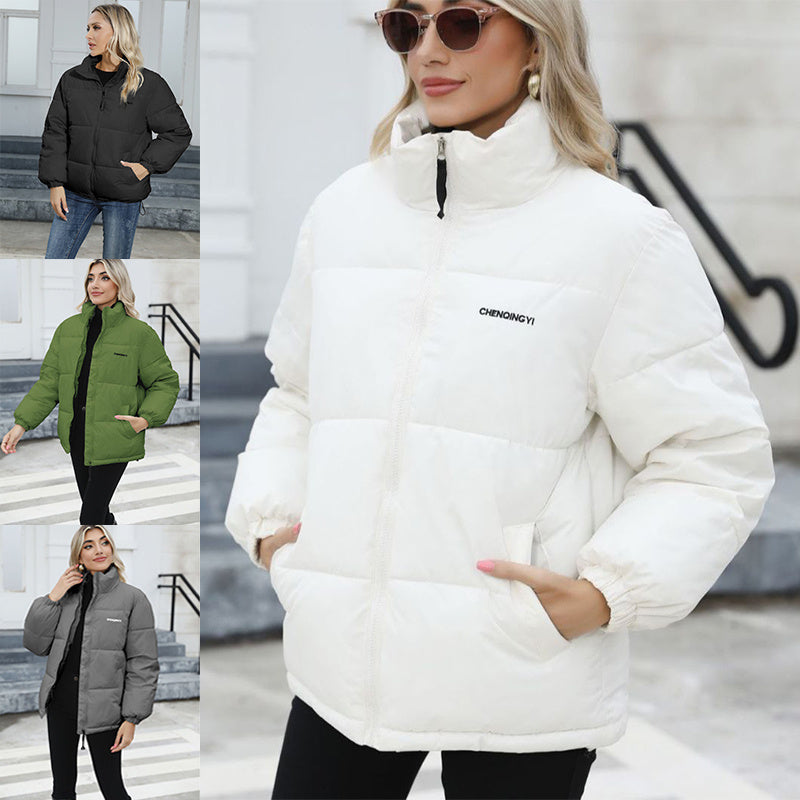 Winter Coat Women Casual Windproof Down Cotton Coat Warm Thickened Jacket Solid Outwear All-match Loose Tops Clothing EHAD +