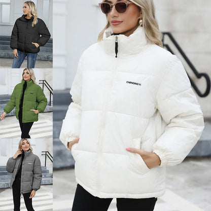 Winter Coat Women Casual Windproof Down Cotton Coat Warm Thickened Jacket Solid Outwear All-match Loose Tops Clothing EHAD +