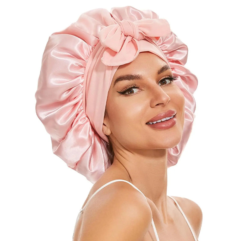 New Silk Bonnet For Sleeping Women Satin Bonnet Hair Bonnet Night Sleep Cap Scarf Wrap For Curly Hair With Tie Band For Curly Hair EHAD +