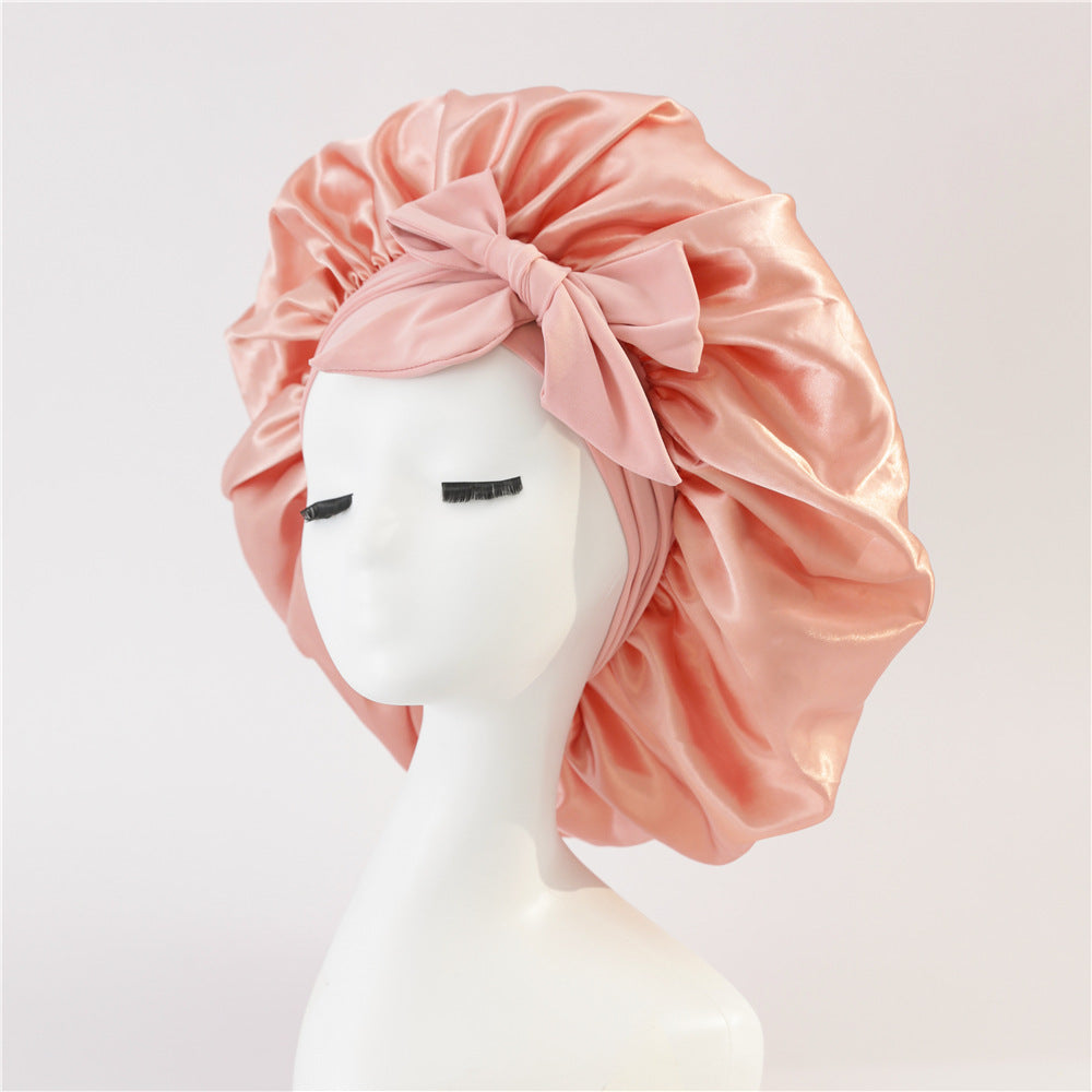 New Silk Bonnet For Sleeping Women Satin Bonnet Hair Bonnet Night Sleep Cap Scarf Wrap For Curly Hair With Tie Band For Curly Hair EHAD +