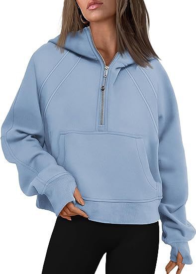 Zipper Hoodies Sweatshirts With Pocket Loose Sport Tops Long Sleeve Pullover Sweaters Winter Fall Outfits Women Clothing EHAD +