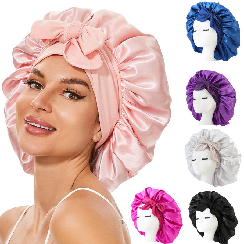 New Silk Bonnet For Sleeping Women Satin Bonnet Hair Bonnet Night Sleep Cap Scarf Wrap For Curly Hair With Tie Band For Curly Hair EHAD +