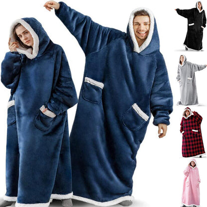 Winter TV Hoodie Blanket Winter Warm Home Clothes Women Men Oversized Pullover With Pockets EHAD +