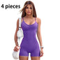 Spaghetti Strap Shorts Jumpsuit Sports Yoga Workout Tight Romper Women Fashion Fitness Sportwear EHAD +