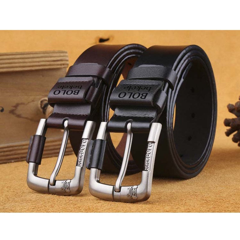 New Creative Belt Men's Leather Belt Factory Direct Sales Cowhide Belt Pin Buckle Belt EHAD +