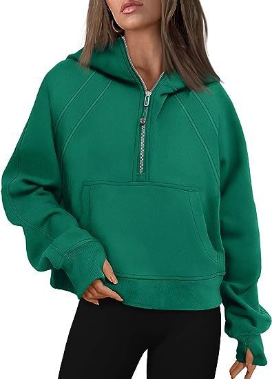 Zipper Hoodies Sweatshirts With Pocket Loose Sport Tops Long Sleeve Pullover Sweaters Winter Fall Outfits Women Clothing EHAD +